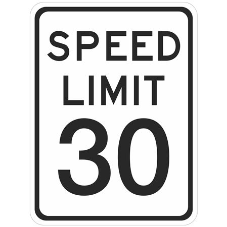 Speed Limit 30 Sign - 18" x 24"