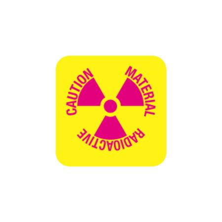 Caution Radioactive Material - 1" x 1" Label