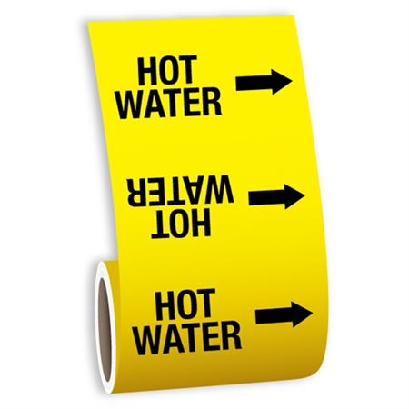 Roll Style Pipe Markers - Hot Water