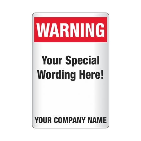 Custom Worded Reflective Security Signs Warning 18x24