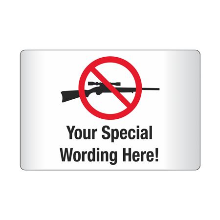 Custom Worded Reflective Security Sign  No Guns Symbol 18x24