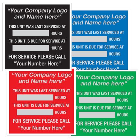 Custom Service Due Tag - 3" x 3"