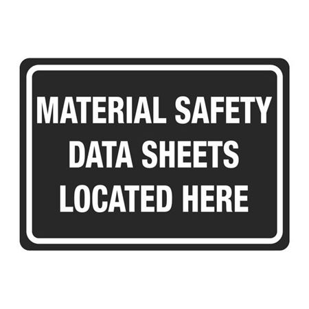 Right To Know Signs-Material Safety Data Sheets Here-10x14