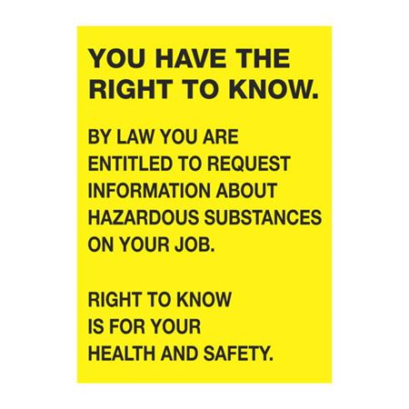 Right To Know Sign 10" x 14"