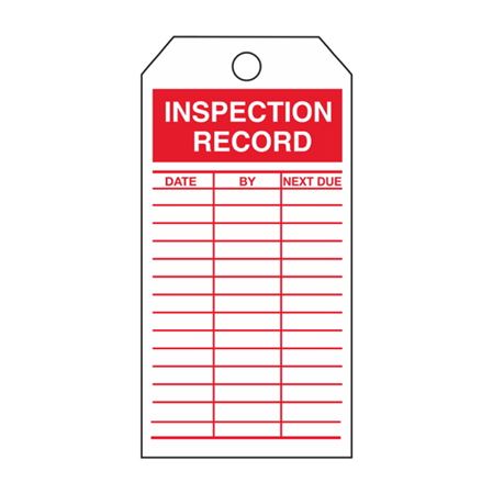 Inspection Record - Red Rigid Vinyl Tag