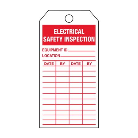 Electrical Safety Inspection - Red Rigid Vinyl Tag