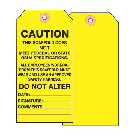 Scaffold Tags - Caution Do Not Alter - Rigid Vinyl