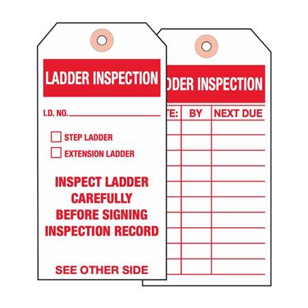 Ladder Tags - Ladder Inspection - Rigid Vinyl