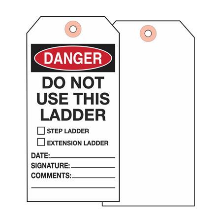 Danger Do Not Use This Ladder Tag - Cardstock 2 7/8 x 5 3/4