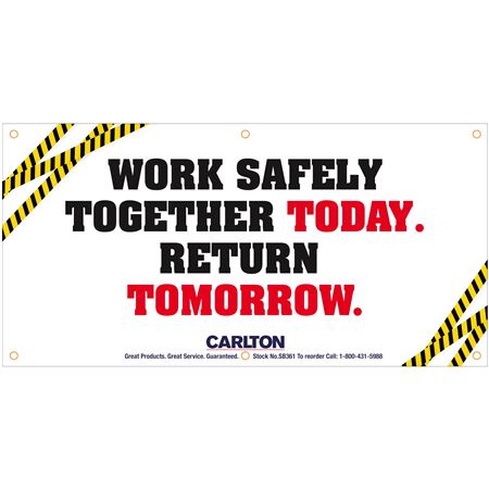 Work Safely Together Today..Graphic Banner 3'x6' w/Bungee Cord