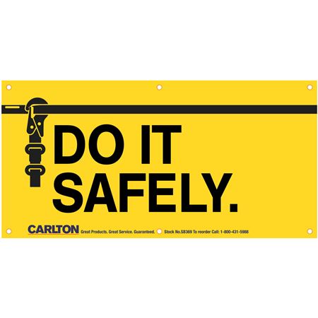 Do It Safely (Graphic) Banner 3'x6' w/Bungee Cord