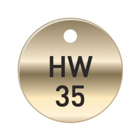 Brass Tags 1 1/2" - HW Hot Water