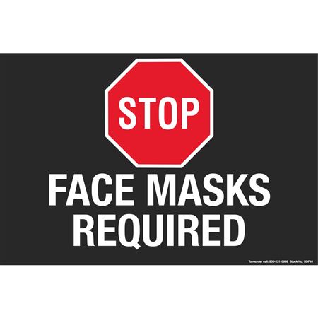 Anti-Slip Floor Decal -Stop Face Masks Required