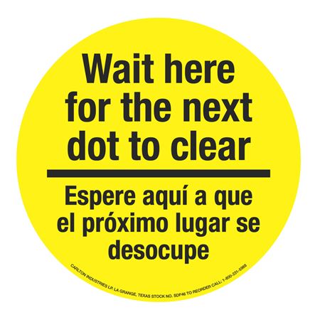 Anti-Slip Floor Decal - Wait Here For Next Dot/Bilingual