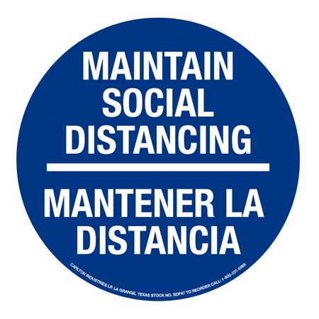 Anti-Slip Floor Decal - Social Distancing/Bilingual