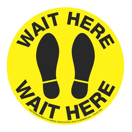 Anti-Slip Floor Decal - Wait Here