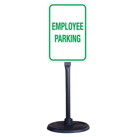 Employee Parking Sign w/Portable Stanchion