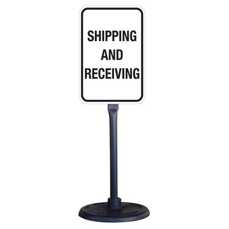 Shipping & Receiving Sign with Portable Stanchion