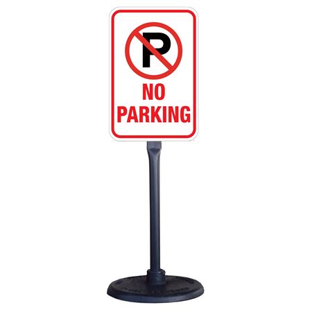 No Parking Sign with Portable Stanchion