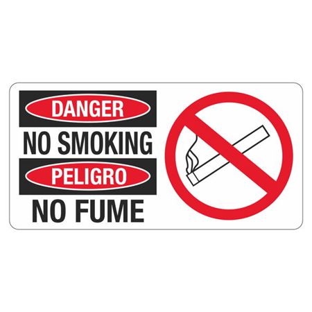 Danger No Smoking - Bilingual - 4 x 8 Decal
