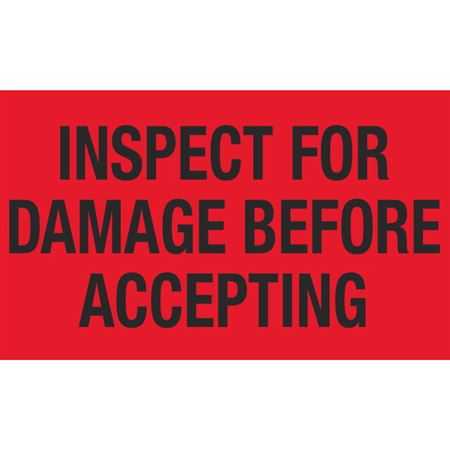 Inspect For Damage Before Accepting - 3 x 5