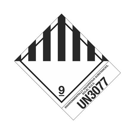 Hazmat Shipping Label-Class 9 Miscellaneous-UN3077-4x5