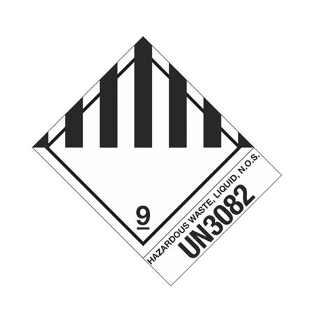 Shipping Label Class 9 - Hazardous Waste, Liquid, NOS UN3082