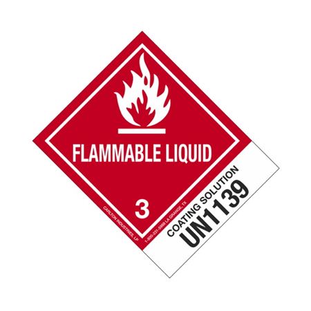 Hazmat Shipping Labels-Coating Soln-UN1139-Flamm.Liq.-4x5