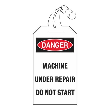 Danger Machine Under Repair Do Not Start 4 x 12 1/2