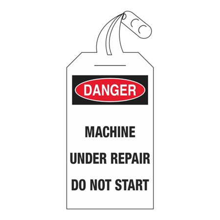 Danger Machine Under Repair Do Not Start - Self Locking Tag