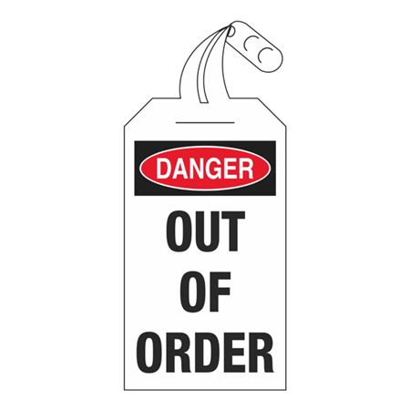 Danger Out of Order 4 x 12 1/2