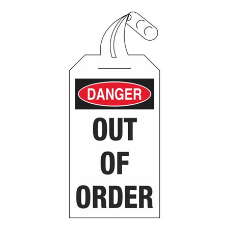 Danger Out of Order 4 x 12 1/2