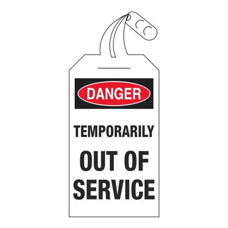 Danger Temporarily Out Of Service - Self Locking Tag