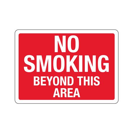 No Smoking Beyond This Area Sign