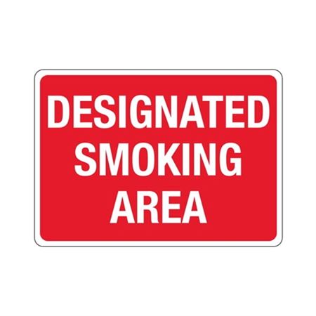 Designated Smoking Area Sign - Red