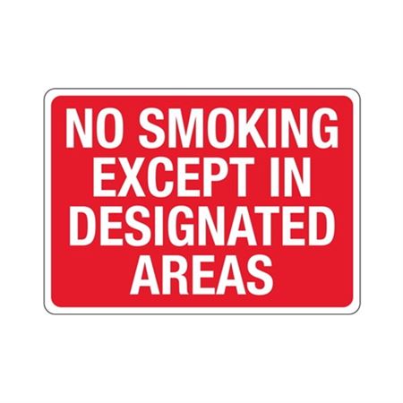 No Smoking Except in Designated Areas Sign