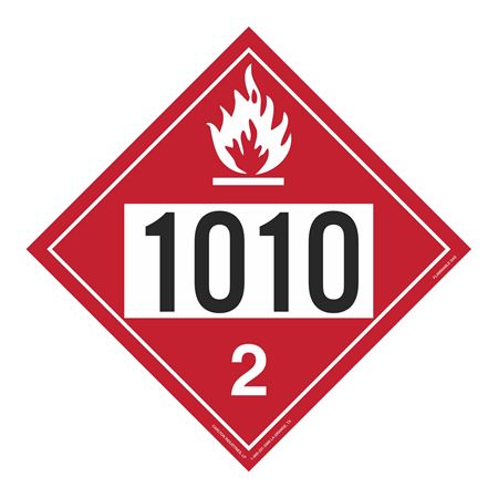 UN#1010 Flammable Gas Stock Numbered Placard