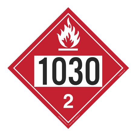 UN#1030 Flammable Gas Stock Numbered Placard