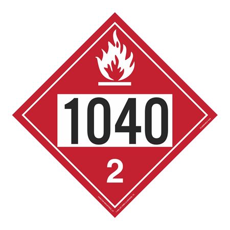 UN#1040 Flammable Gas Numbered Placard