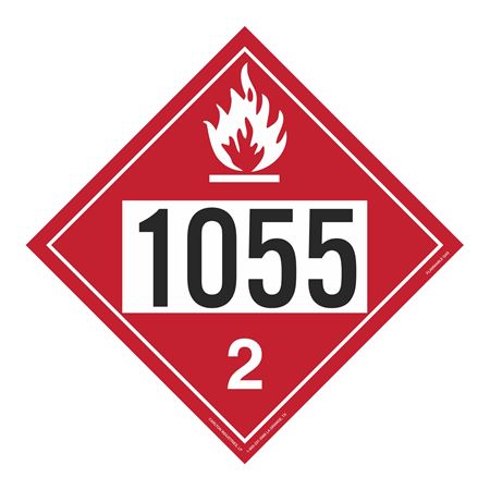 UN#1055 Flammable Gas Stock Numbered Placard