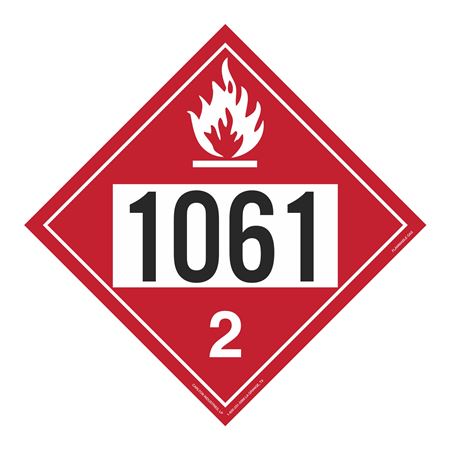 UN#1061 Flammable Gas Stock Numbered Placard