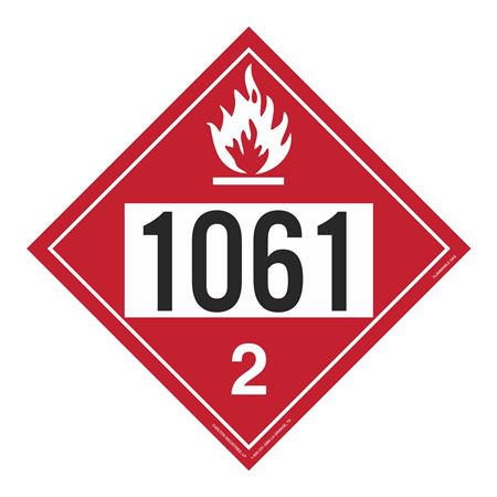UN#1061 Flammable Gas Stock Numbered Placard