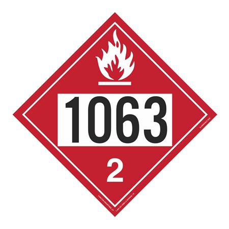 UN#1063 Flammable Gas Stock Numbered Placard