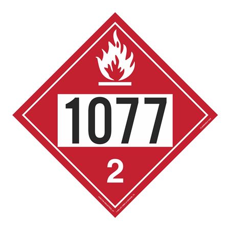 UN#1077 Flammable Gas Numbered Placard