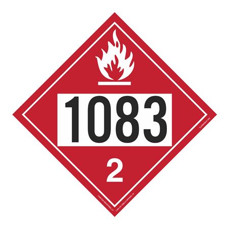 UN#1083 Flammable Gas Stock Numbered Placard