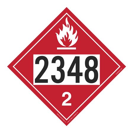 UN#2348 Flammable Gas Stock Numbered Placard