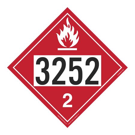 UN#3252 Flammable Gas Stock Numbered Placard