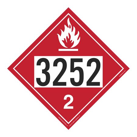 UN#3252 Flammable Gas Stock Numbered Placard