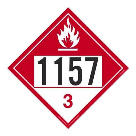UN#1157 Combustible Liquid Numbered Placard