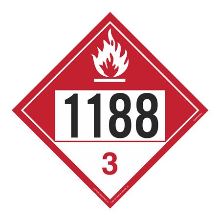 UN#1188 Combustable Stock Numbered Placard